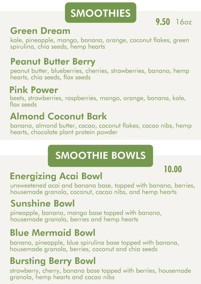 Menu page 2 - 3 Leaf Tea in Auburn, NY