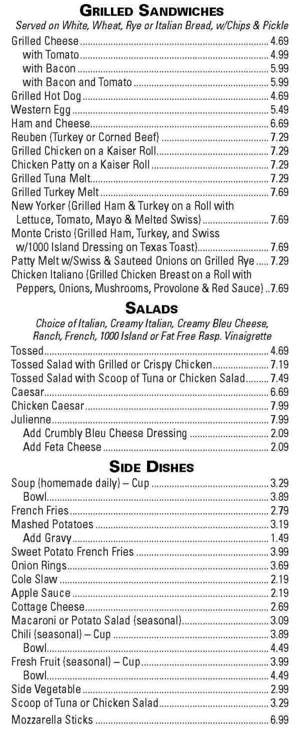 Page 6 of menu, Auburn Diner Auburn, NY