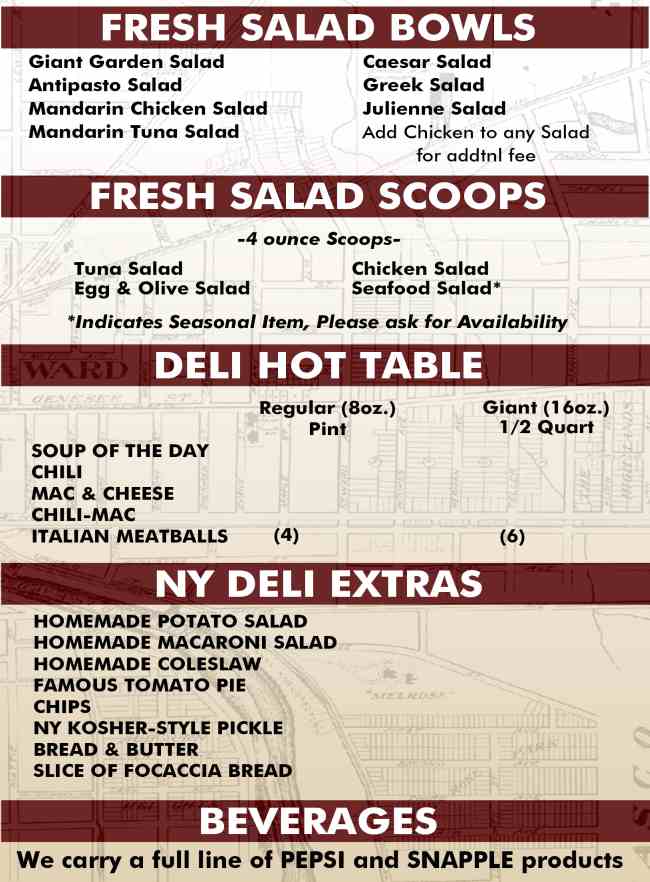 Page 3 of menu, Downtown Deli in Auburn, NY