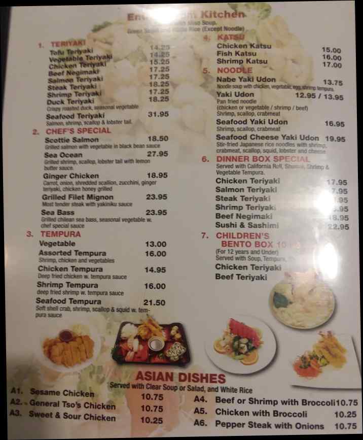 Page 5 of menu, Ichiban Sushi & Hibachi Japanese Auburn, NY