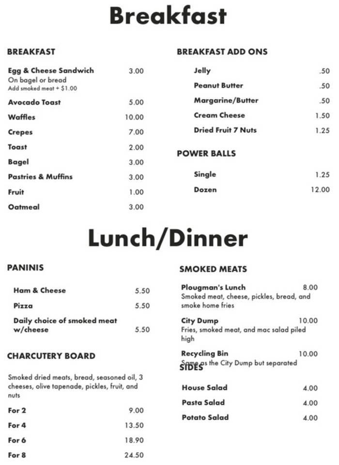 Page 1 of menu, Octane Social House Auburn, NY