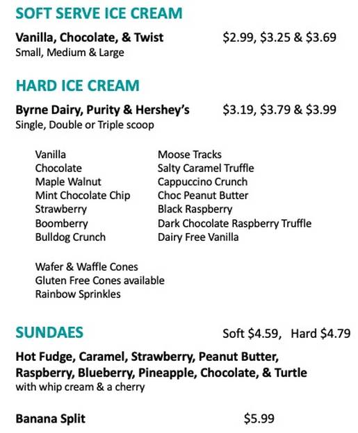 Page 3 of menu, Seb's Green Shutters Auburn, NY